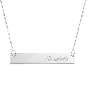 adjustable personalized bar necklace