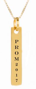 prom jewelry engraved bar necklace