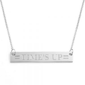 sterling silver times up movement bar necklace
